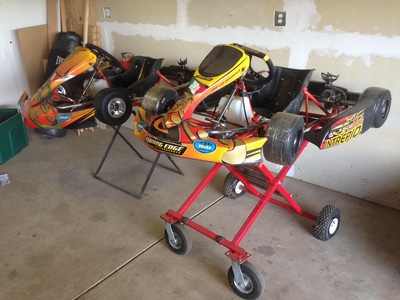 2 intrepid go karts and gear