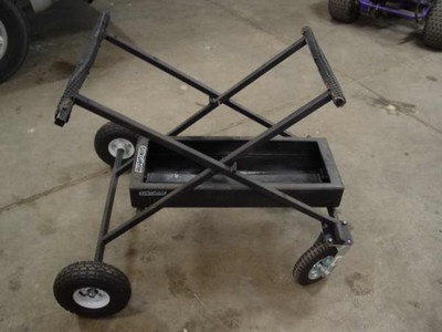 kart stand with air tires.